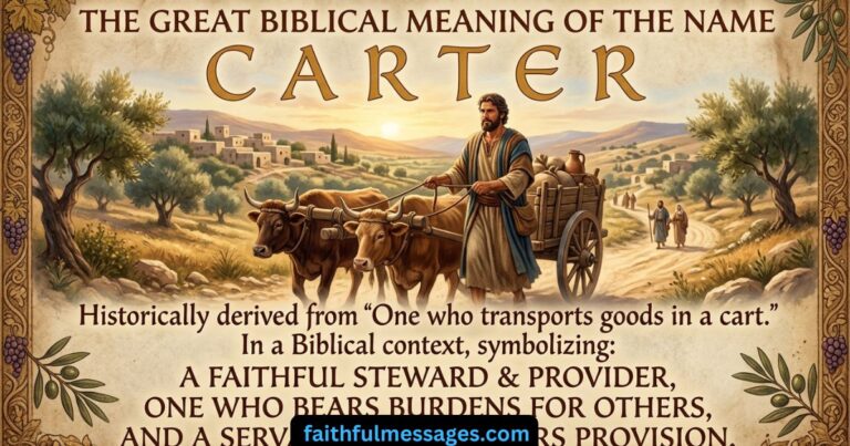 The Great Biblical Meaning of the Name CARTER